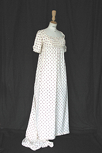 Runner up is a 1798-1805 morning dress made by Ellen Cammack 