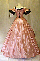 Back view of the 1861-1864 evening dress made by Heather Judge.